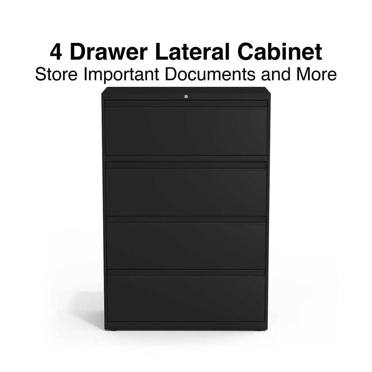 4 Drawer Black Lateral File Cabinet V7552