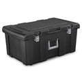 23 Gallon Lockable Storage Tote with Wheels Black A5057