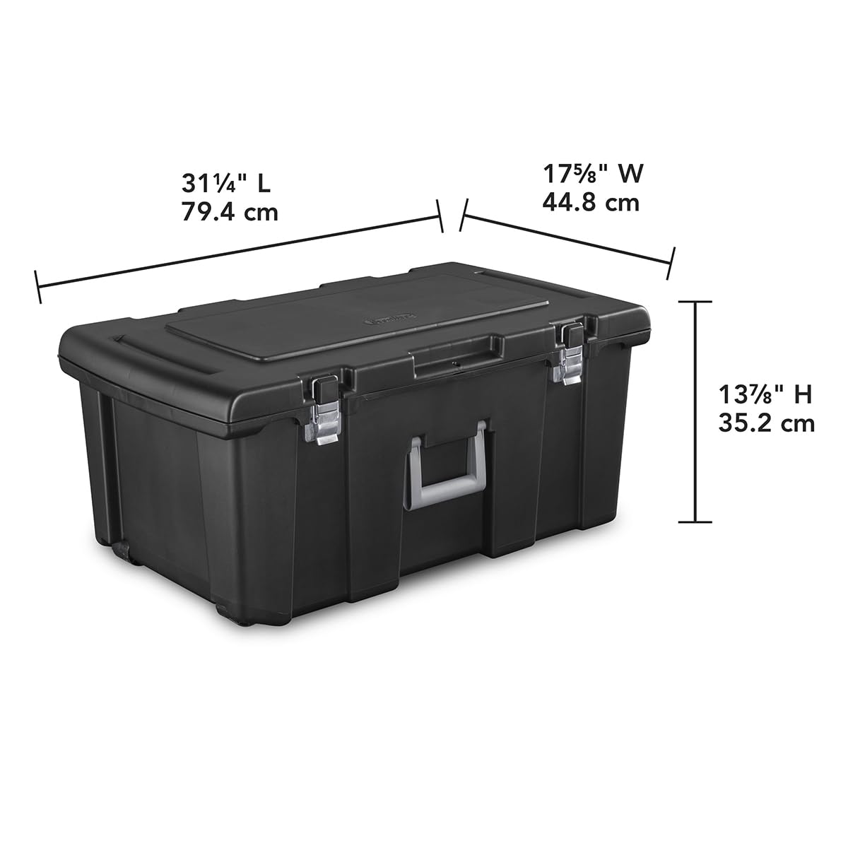 23 Gallon Lockable Storage Tote with Wheels Black A5057