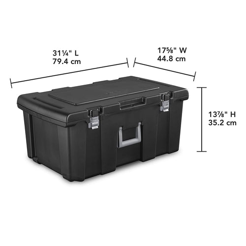 23 Gallon Lockable Storage Tote with Wheels Black A5057