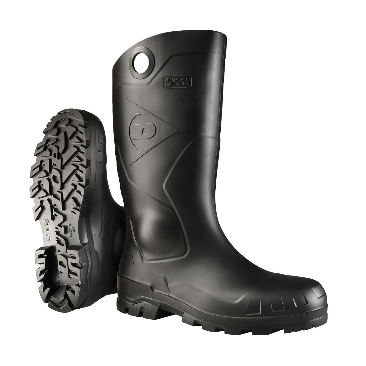 Black PVC Waterproof Steel Toe Rubber Boots Z857903