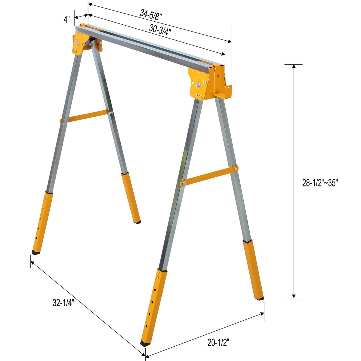 2 Pack Adjustable Height Folding Steel Sawhorse I84885
