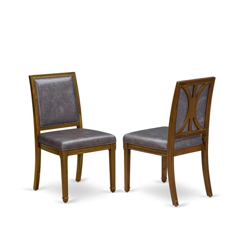 9-Piece Acacia Wood Dining Set with Removable Leaf Table and 8 Dark Grey PU Leather Chairs S12635