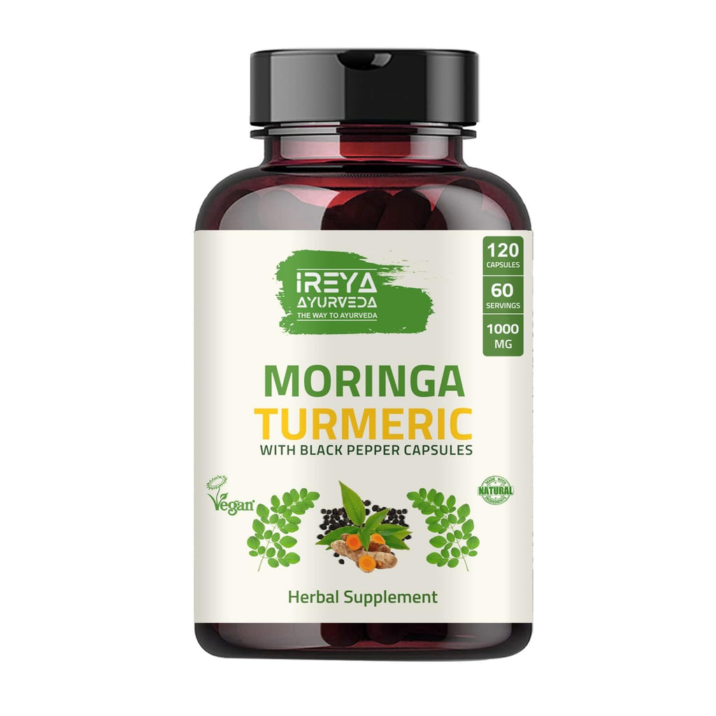 Organic Moringa Turmeric Black Pepper 120 Capsules V397