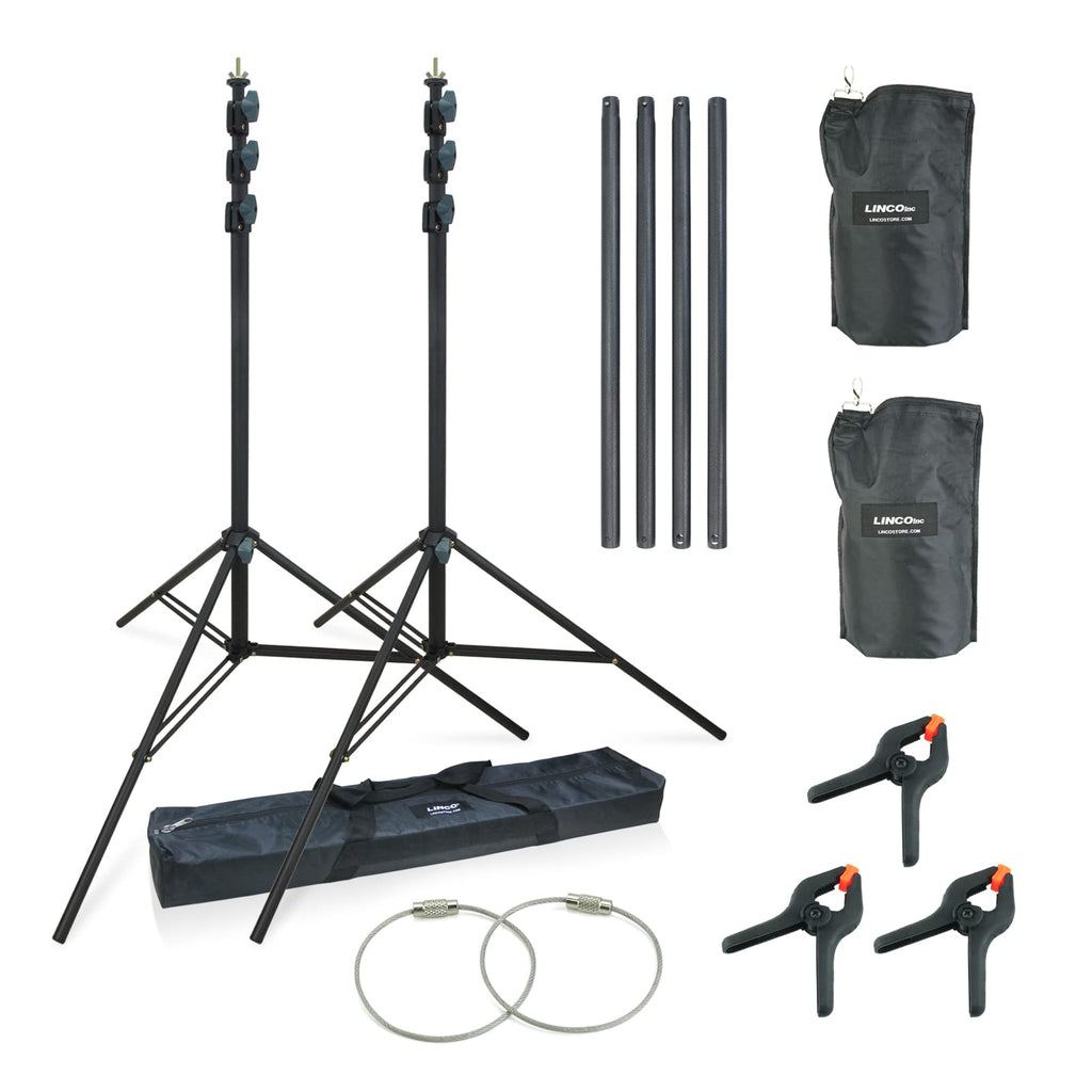 10Ft Adjustable Background Stand Backdrop Support System Kit with Carry Bag S23670