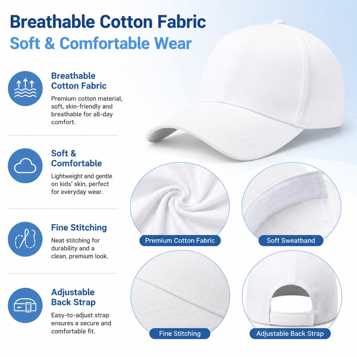 30 Pcs DIY Kids Baseball Caps Hats Z99084