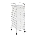 10 Drawer Mobile Cart White Chrome N7694