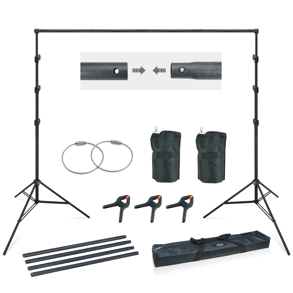 10Ft Adjustable Background Stand Backdrop Support System Kit with Carry Bag S23670