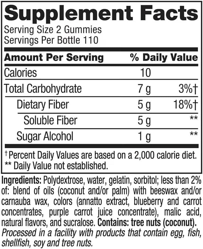 Sugar Free Fiber Gummies with Prebiotic 220 Count U495