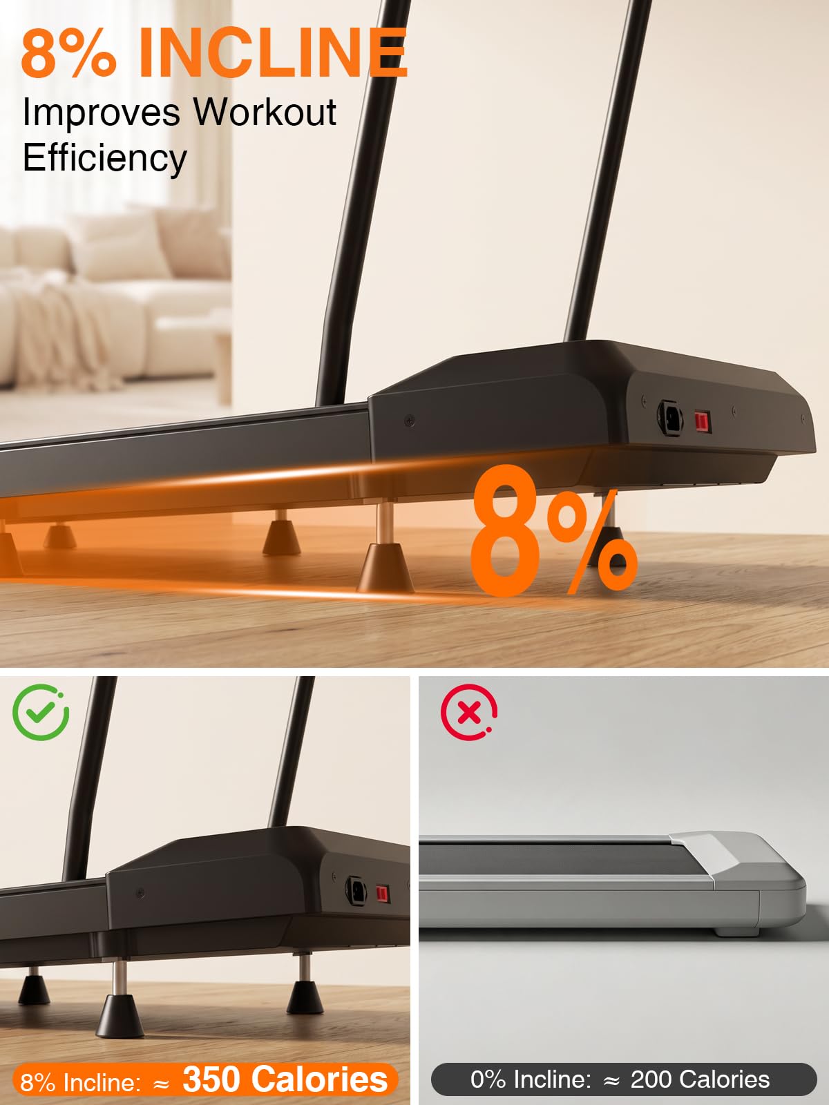 Under Desk Treadmill with Incline N4348