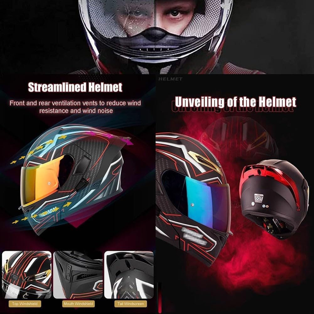DOT Approved Flip up Full Face Modular Motorcycle Helmet P211721