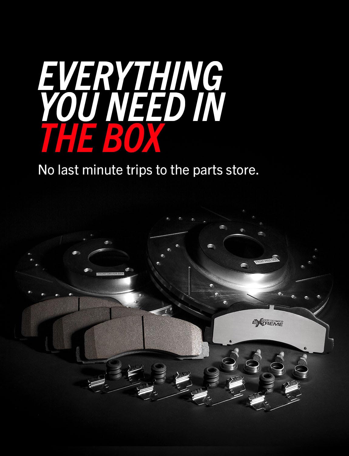 Front and Rear Drilled Slotted Brake Rotors and Carbon Fiber Ceramic Pads V869