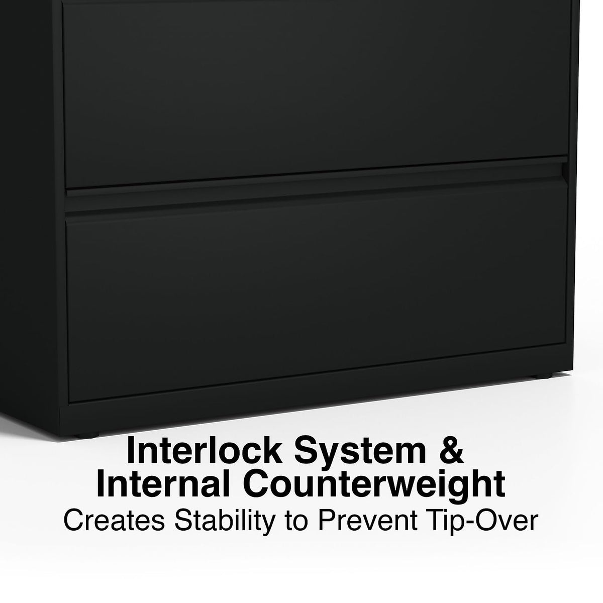4 Drawer Black Lateral File Cabinet V7552