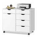 White 5 Drawer Wood Office Cabinet A322039