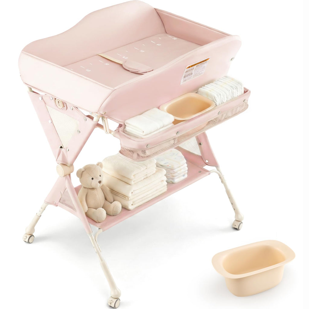 Portable Baby Changing Table with Wheels H64454