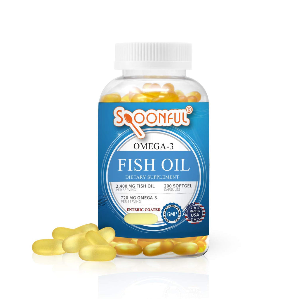 Omega 3 Fish Oil 2400mg 200 Capsules Softgel D819