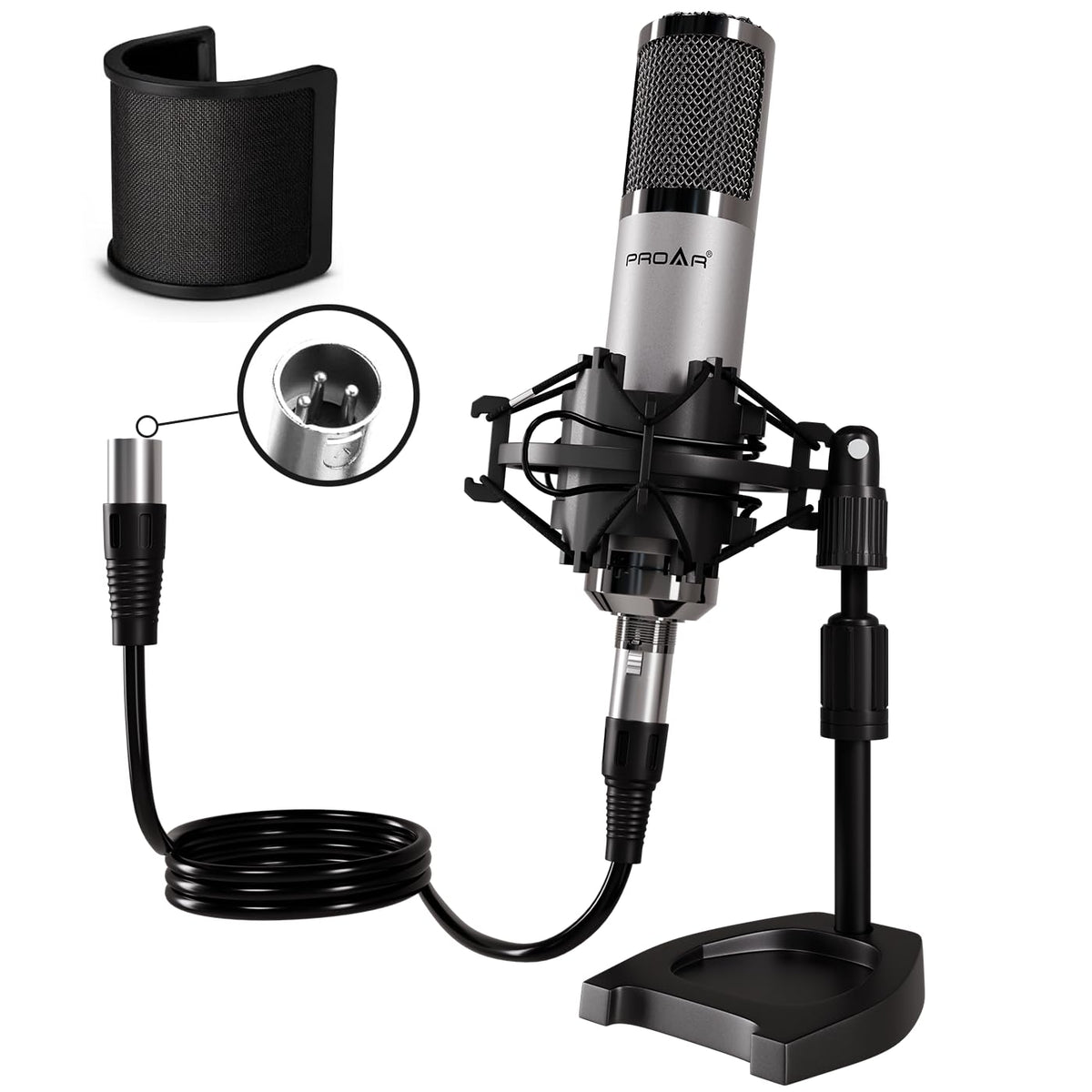 XLR Condenser Microphone with Desktop Stand T21509