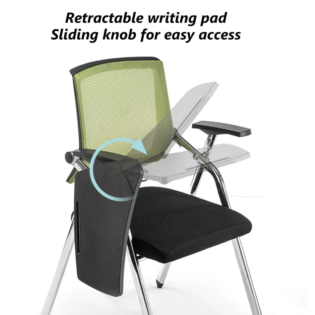 Orange Mesh Folding Stackable Chair with Writing Board T585616