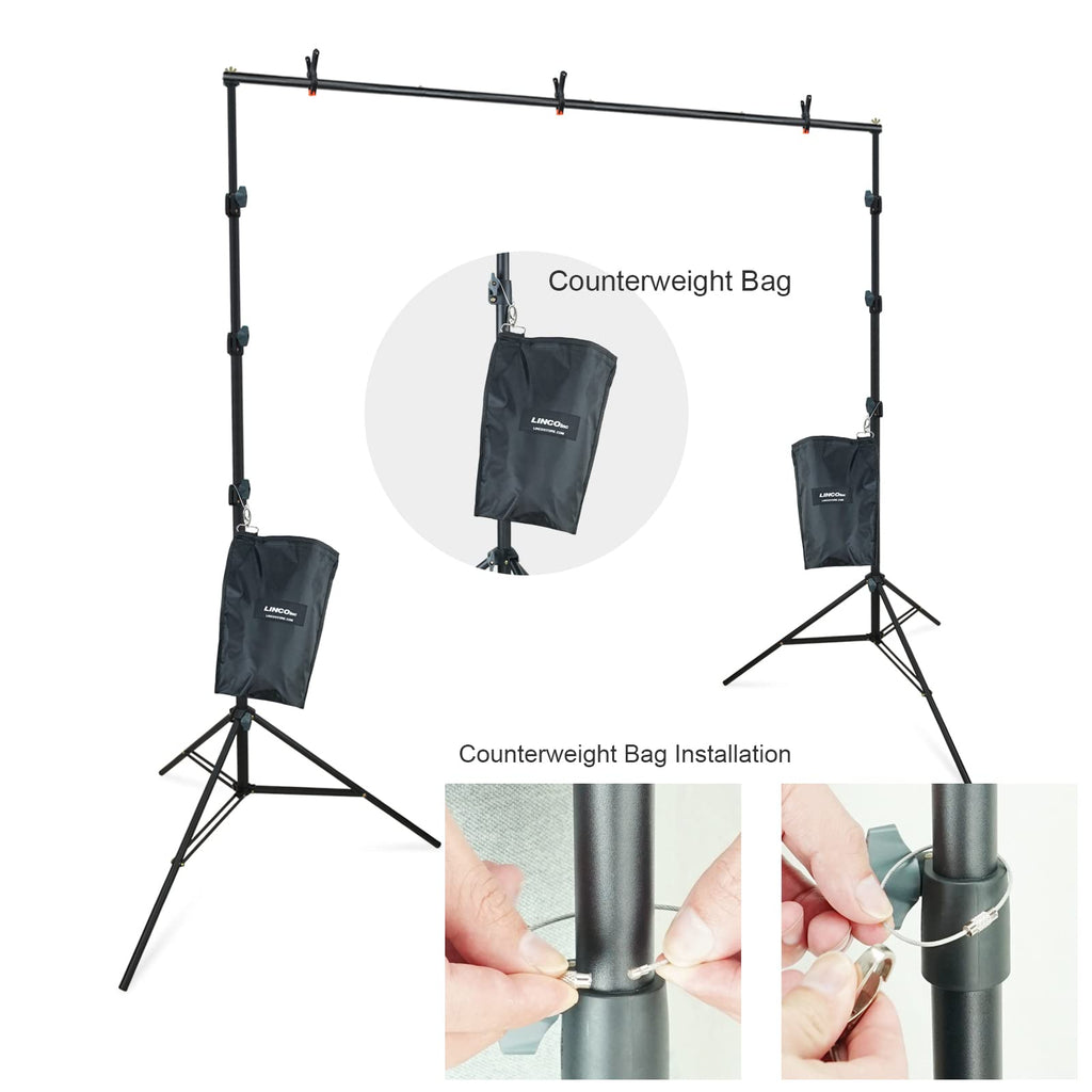 10Ft Adjustable Background Stand Backdrop Support System Kit with Carry Bag S23670