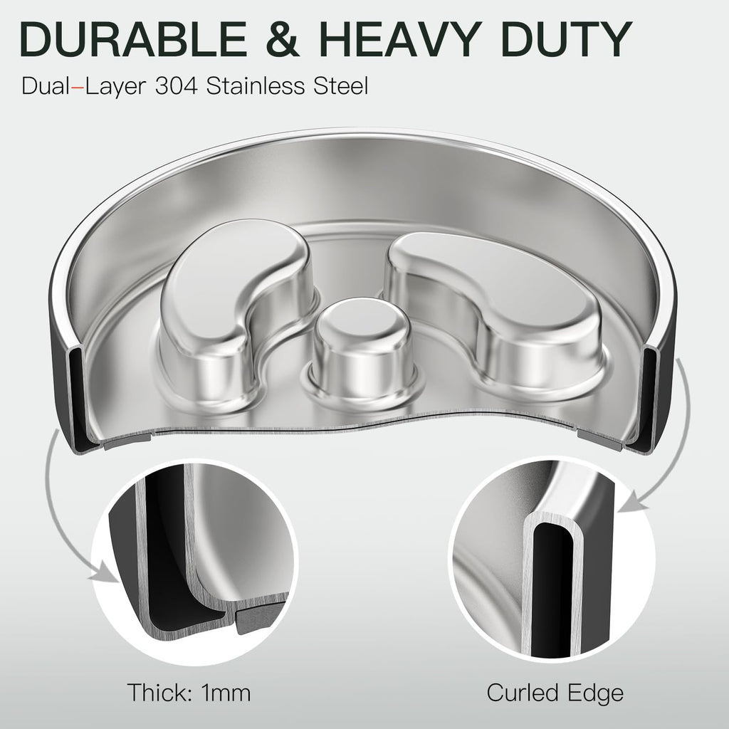 Slow Feeder Dog Bowl 304 Stainless Steel Non-Slip C27617
