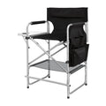 Black Foldable Makeup Chair with Side Table & Footrest S49182