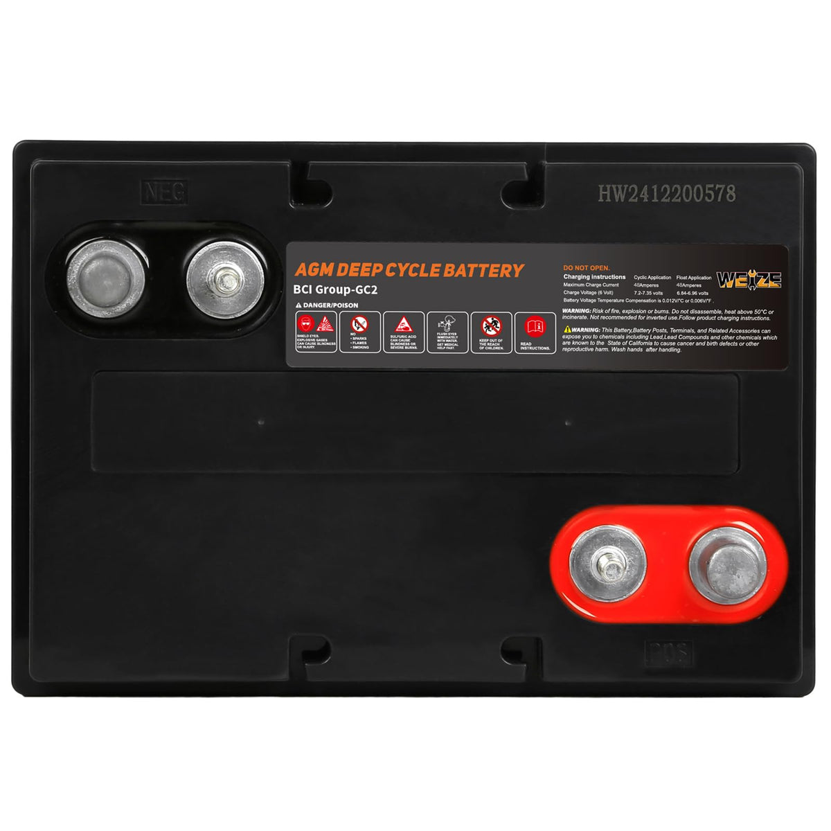 6V 240ah Deep Cycle AGM Battery B5014