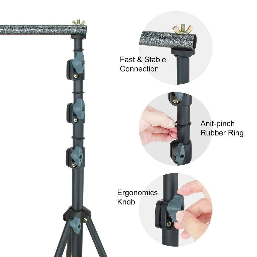 10Ft Adjustable Background Stand Backdrop Support System Kit with Carry Bag S23670