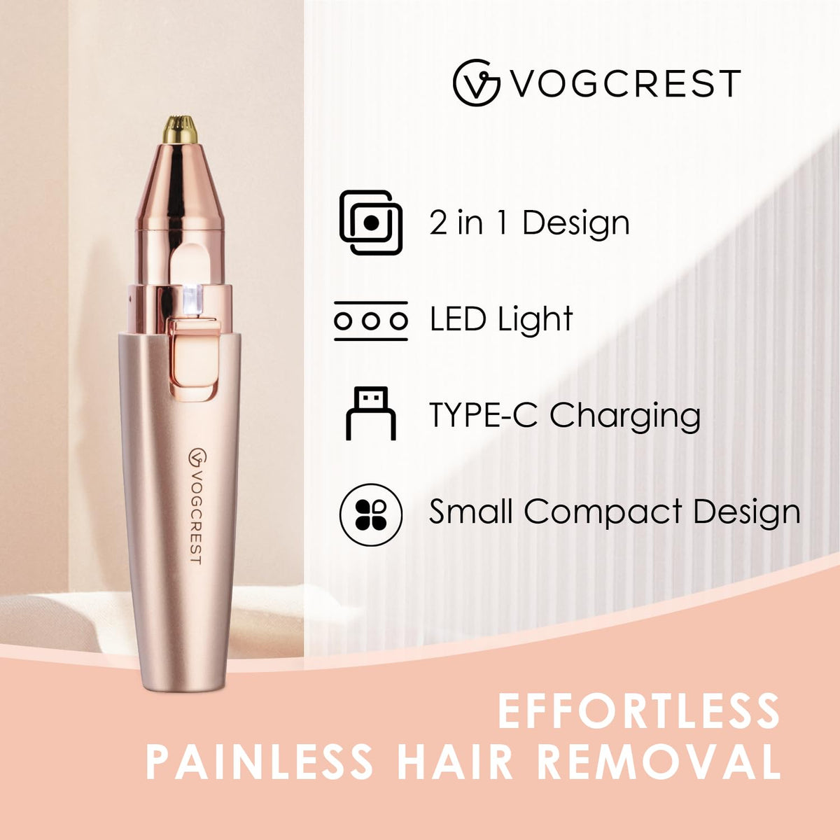 2 in1 Eyebrow Facial Trimmer with Replacement Heads F483