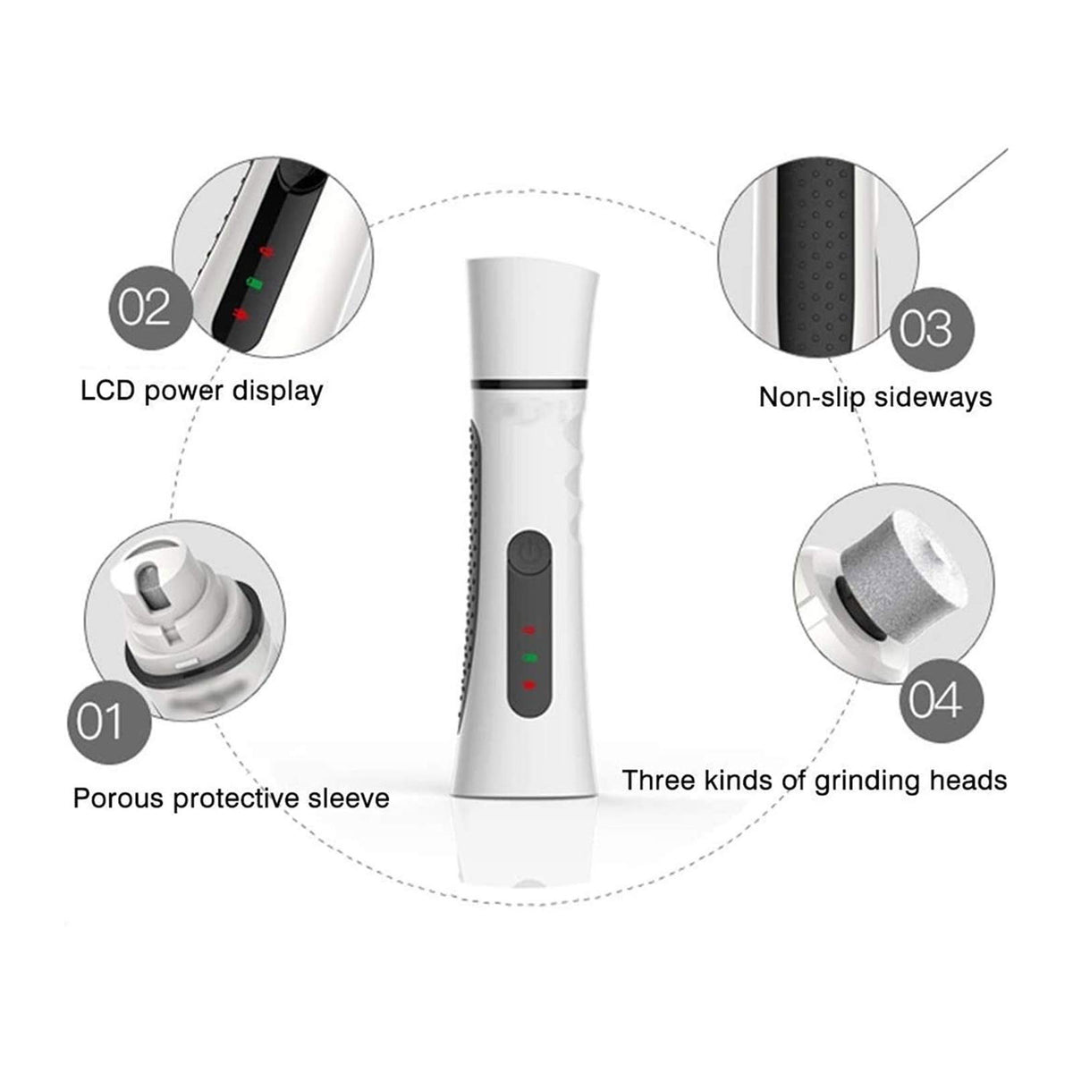 2-Speed Electric Rechargeable Pet Nail Grinder U956