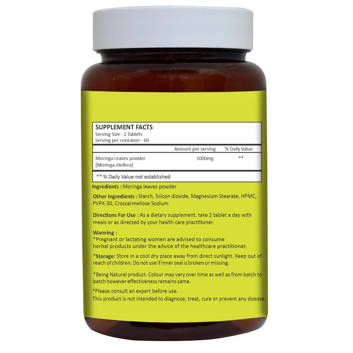 Moringa Tablets 120 Count 1000 mg E8839