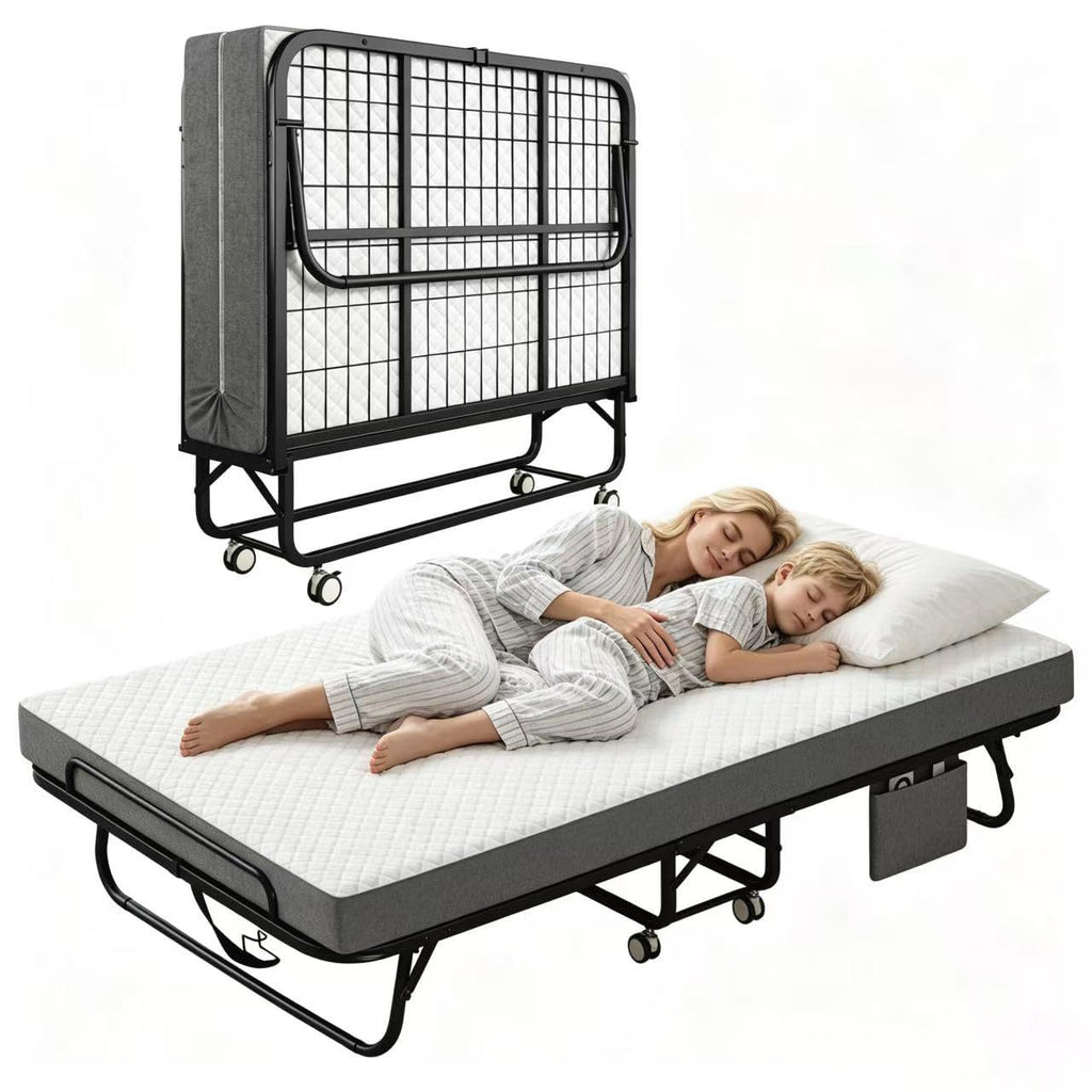 Folding Twin XL Size Bed with Memory Foam Mattress P59545