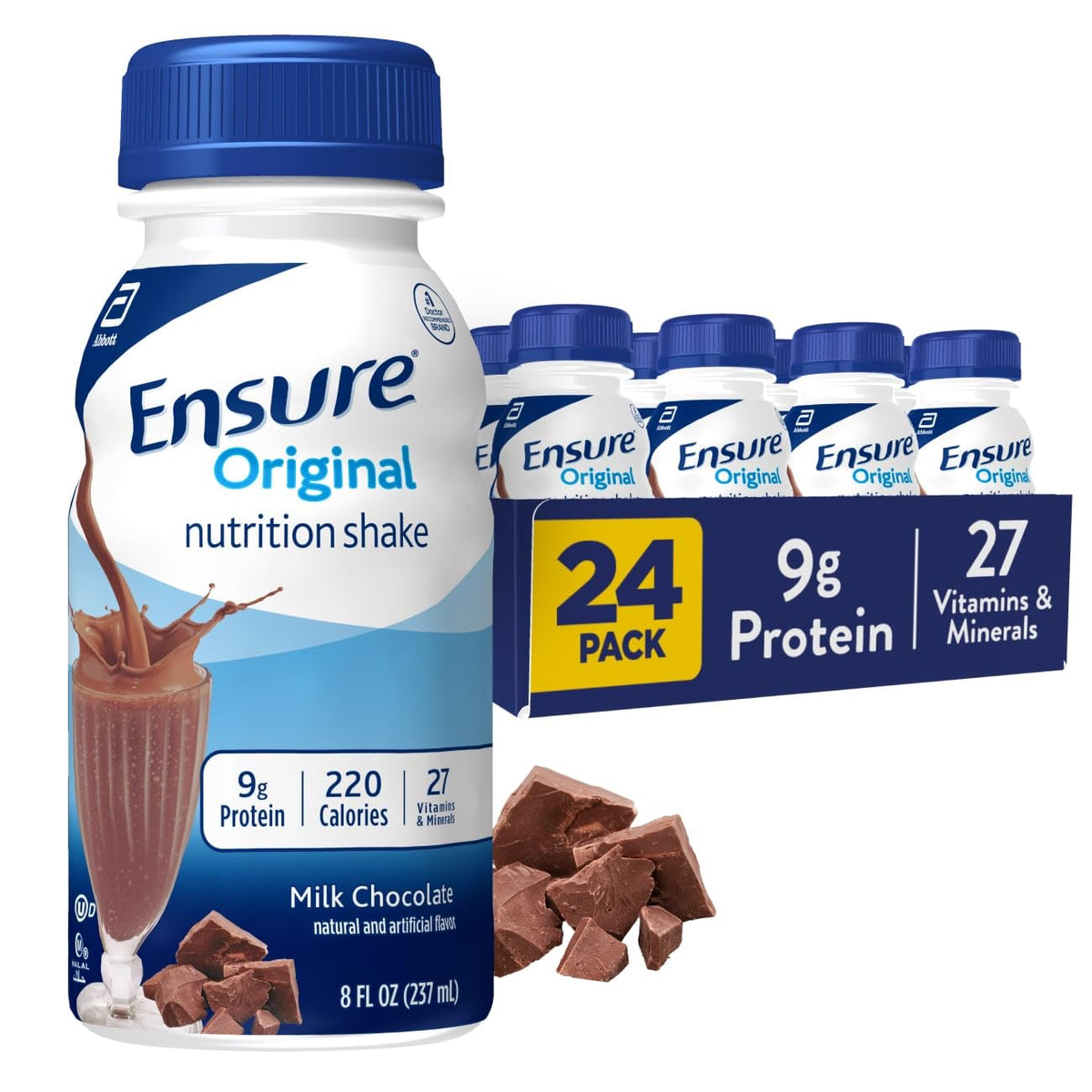 Original Nutrition Shake 9 grams Protein Milk Chocolate 8 fl oz 24 Count N6357