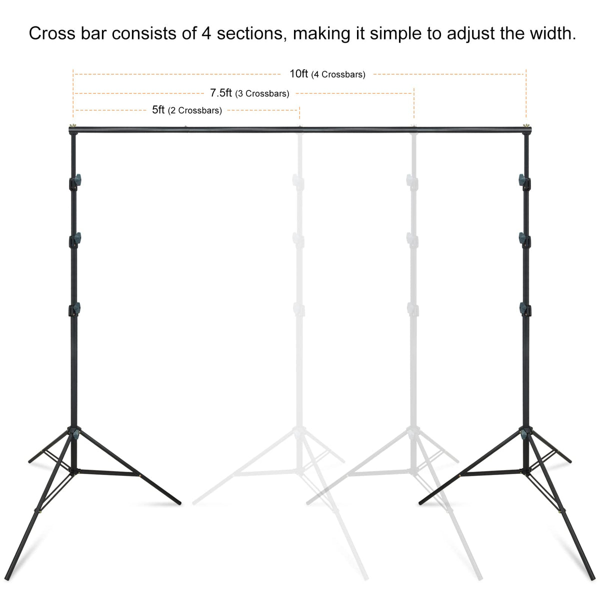 10Ft Adjustable Background Stand Backdrop Support System Kit with Carry Bag S23670
