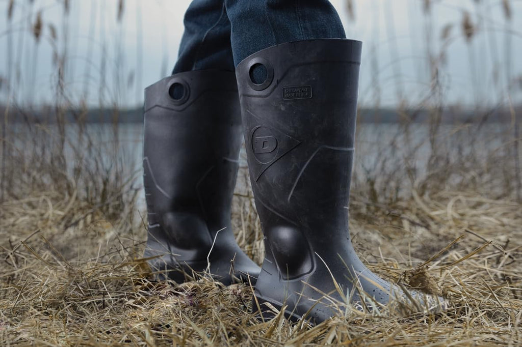 Black PVC Waterproof Steel Toe Rubber Boots Z857903