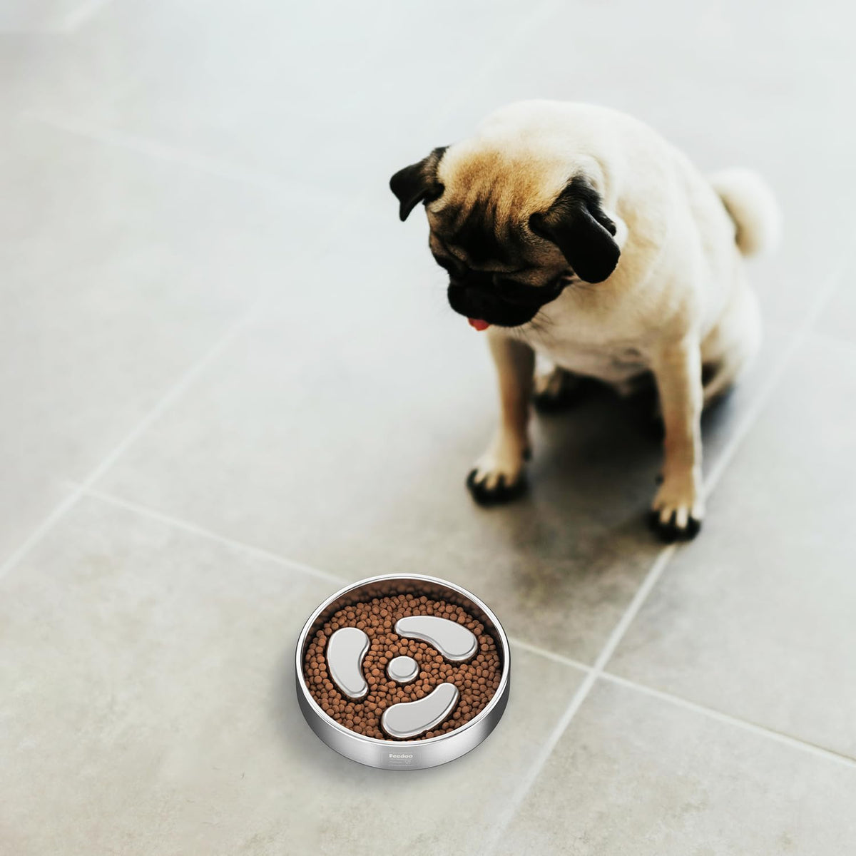 Slow Feeder Dog Bowl 304 Stainless Steel Non-Slip C27617