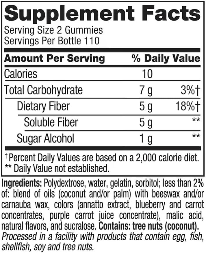 Sugar Free Fiber Gummies with Prebiotic 220 Count U495