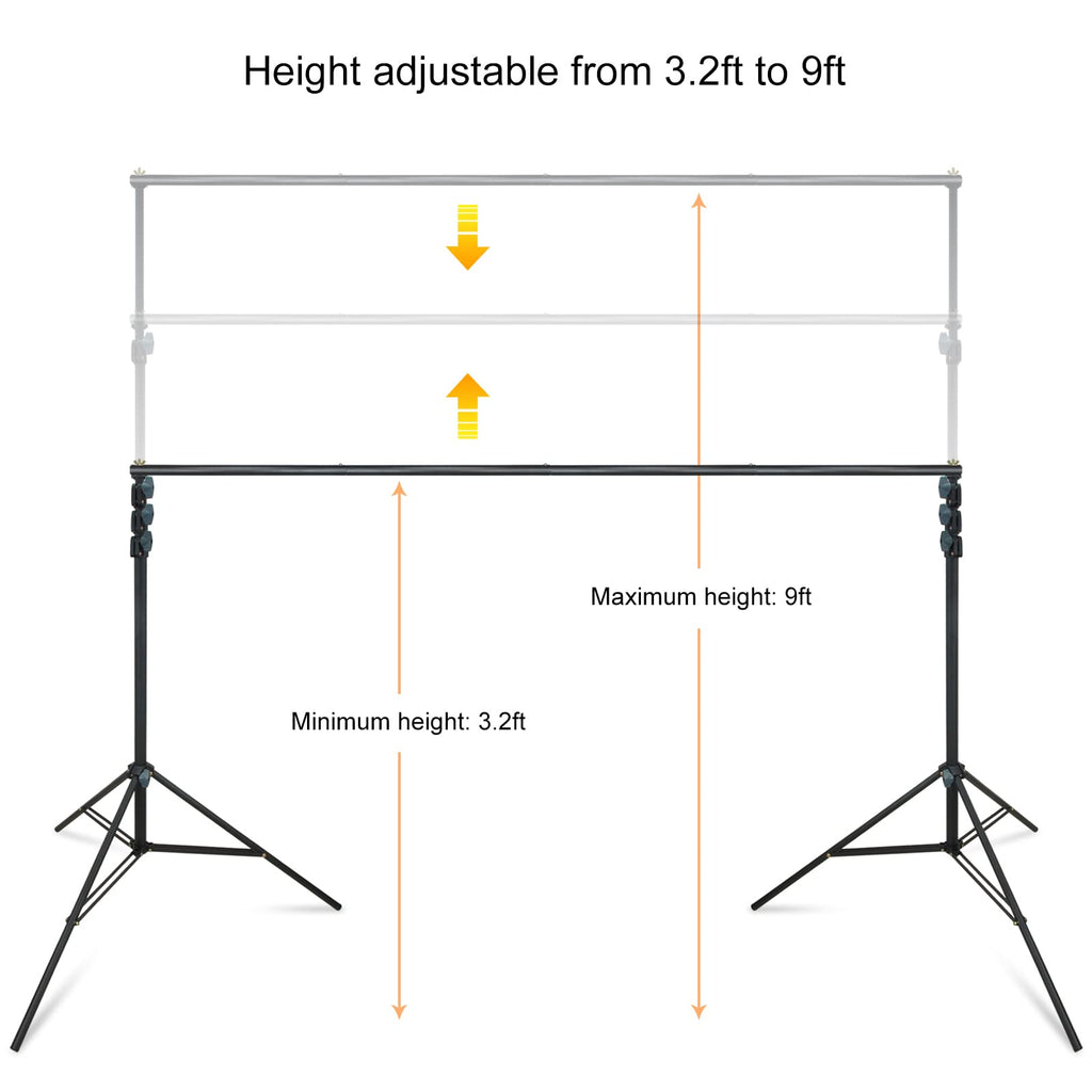 10Ft Adjustable Background Stand Backdrop Support System Kit with Carry Bag S23670
