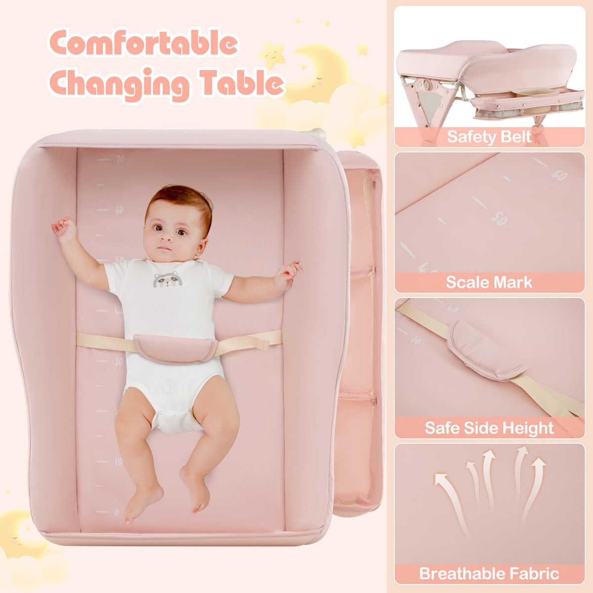 Portable Baby Changing Table with Wheels H64454