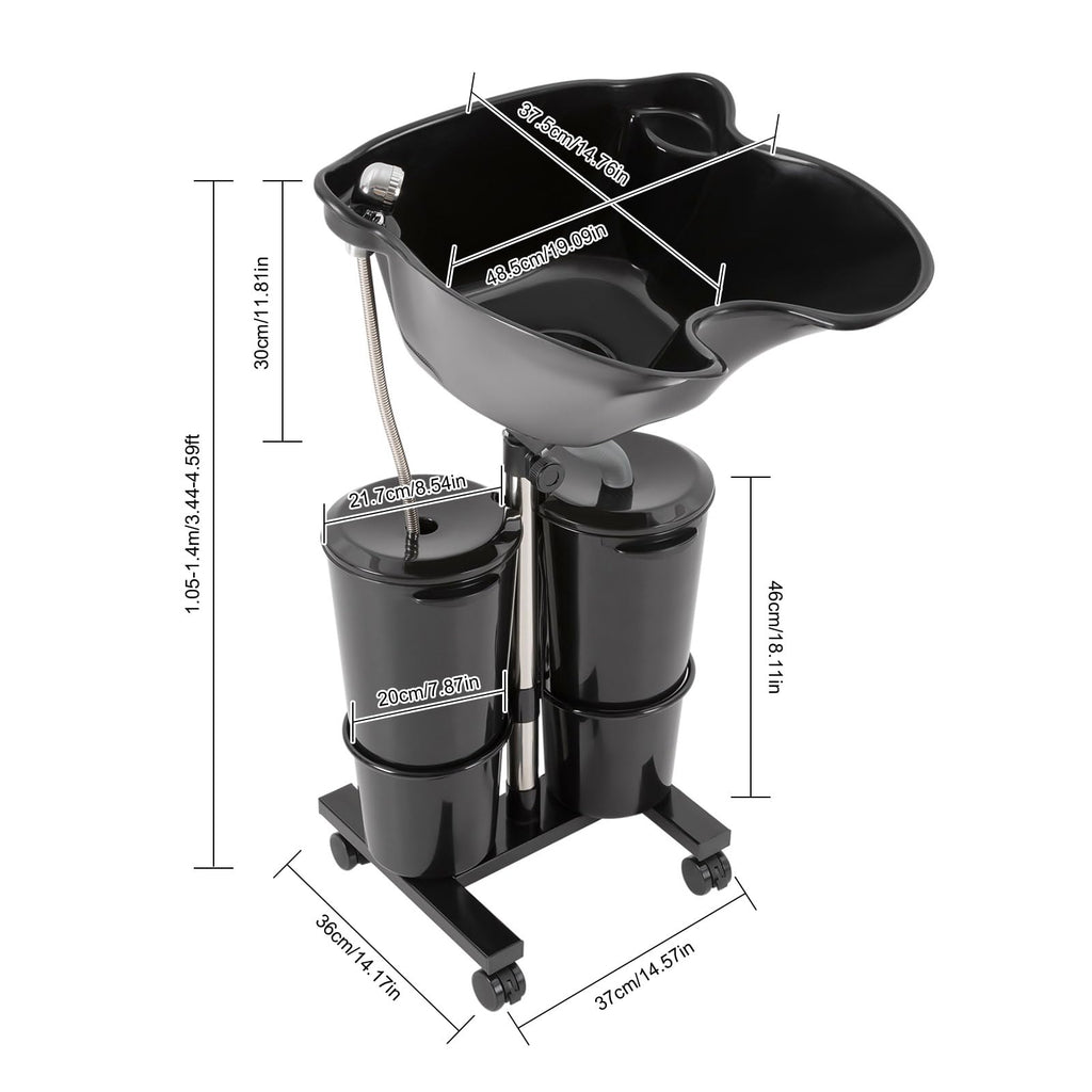 Portable Shampoo Sink with Electric Pump and Adjustable Height X554961