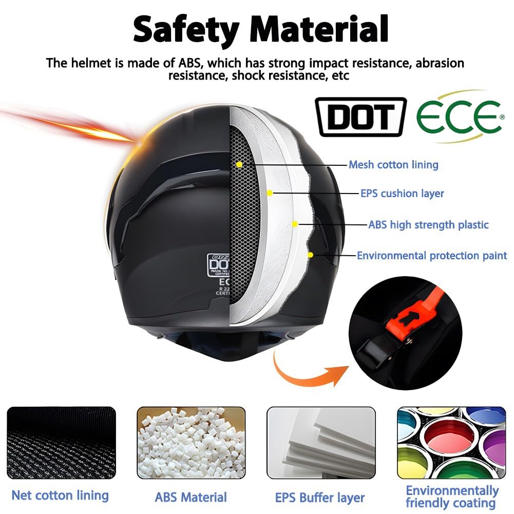 DOT Approved Flip up Full Face Modular Motorcycle Helmet P211721