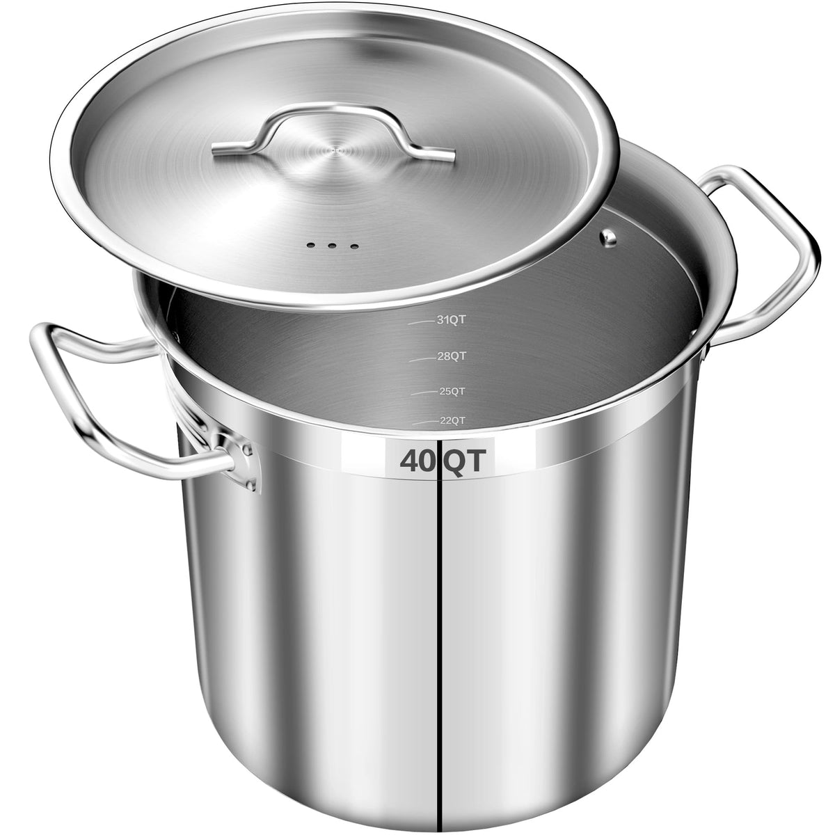 40 QT Stainless Steel Soup Pot with Lid B24764