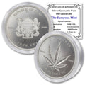 1 oz Silver Cannabis Coin Brilliant Uncirculated in Capsule D462