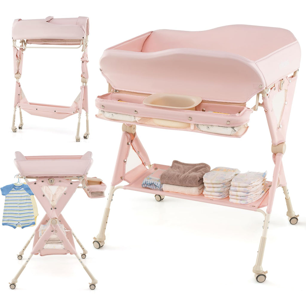 Portable Baby Changing Table with Wheels H64454