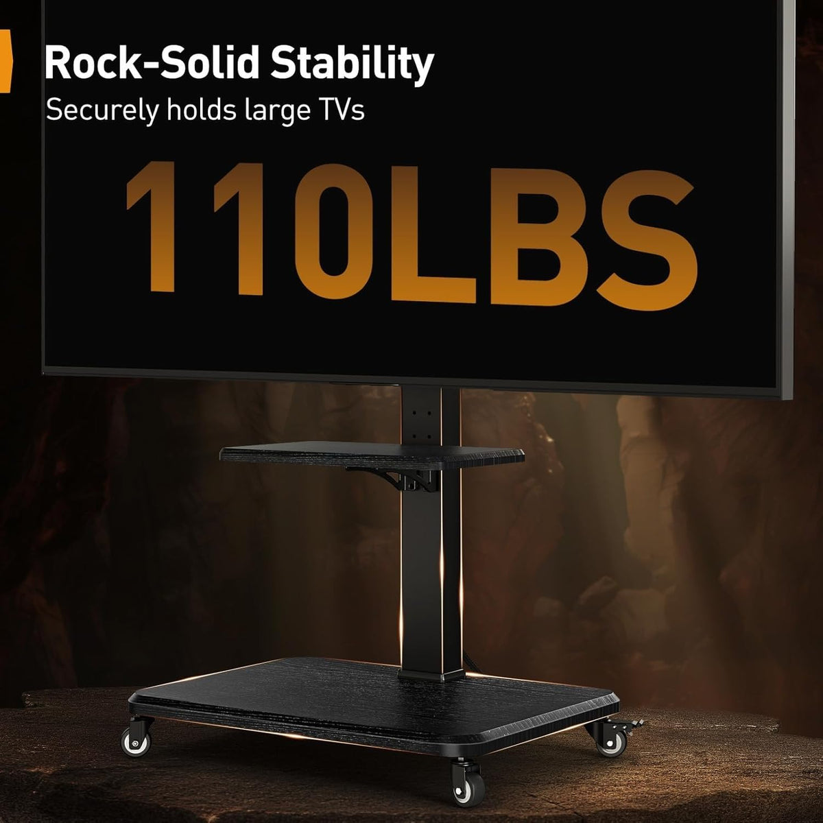 Rolling TV Stand with Wheels for 30-75 Inch TVs N925
