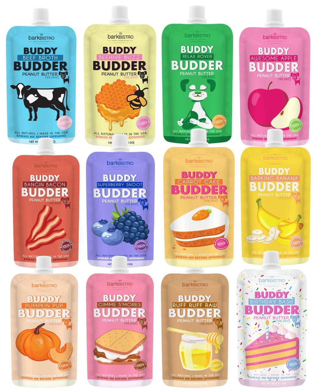 12pk Variety Pack 100% All Natural Peanut Butter for Dogs W388657