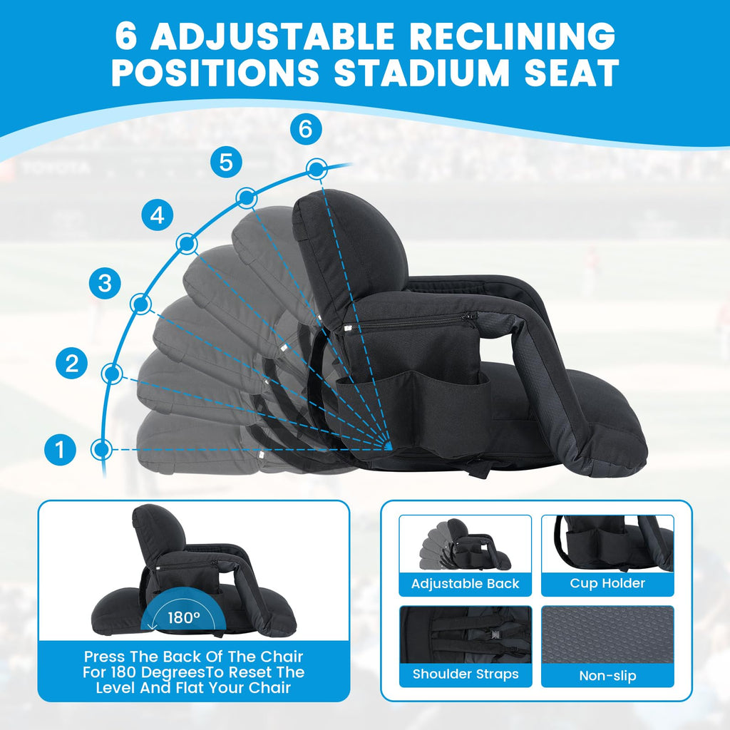 4.7" Extra Thick Stadium Seats for Bleachers with Back Support F958
