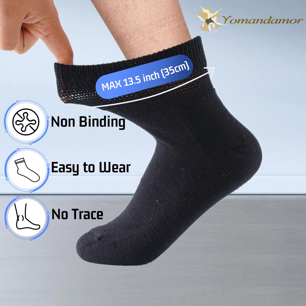 Womens Diabetic Crew Socks Seamless Toe 6 Pairs S53520