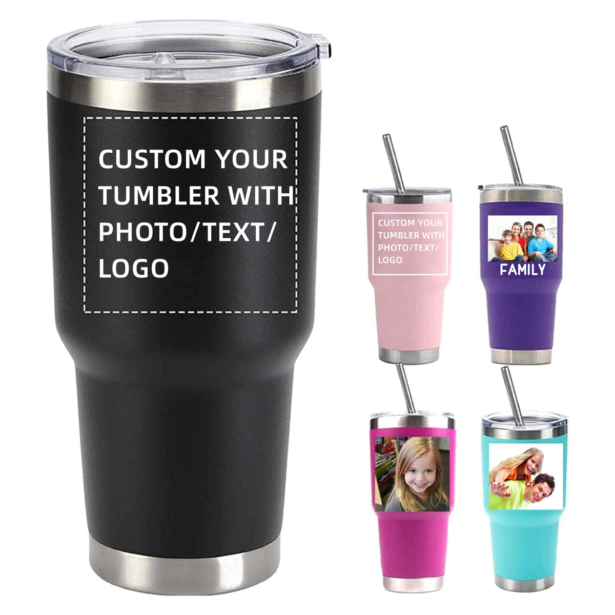 20oz/30oz Stainless Steel Tumbler with Lid & Straw K8105
