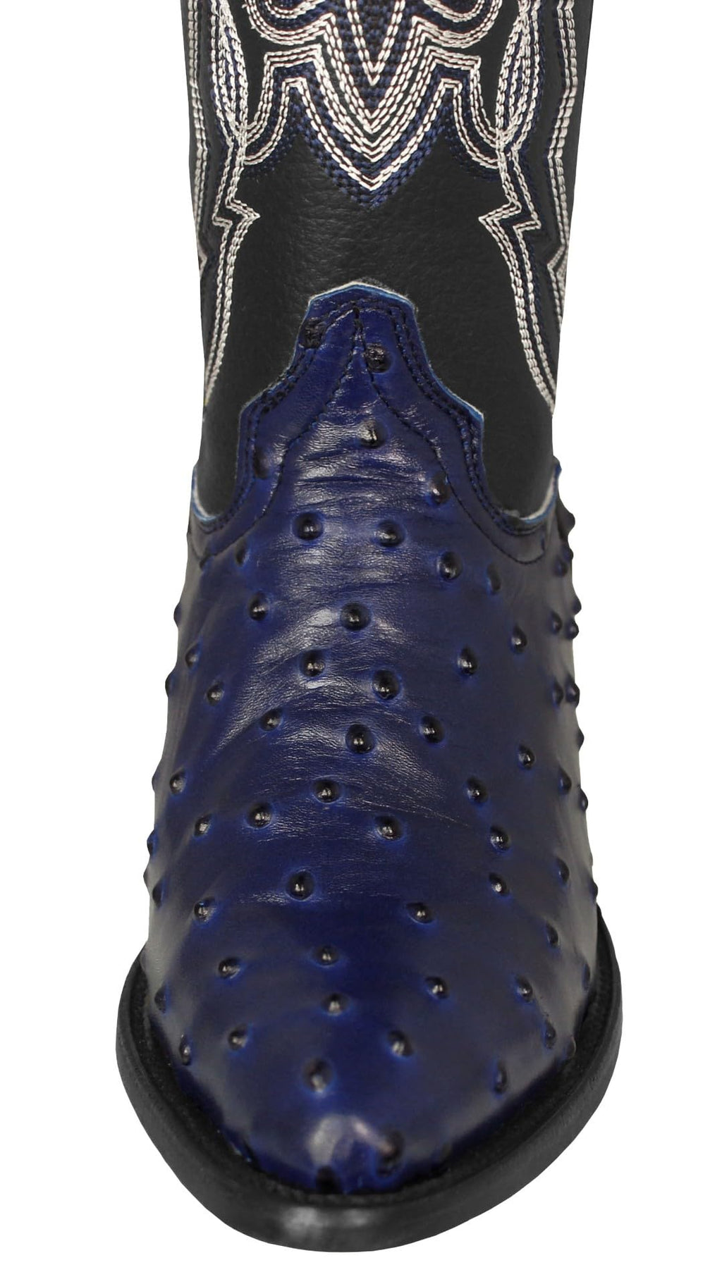 Blue Ostrich Quill Print Leather Western Cowboy Boots B151240