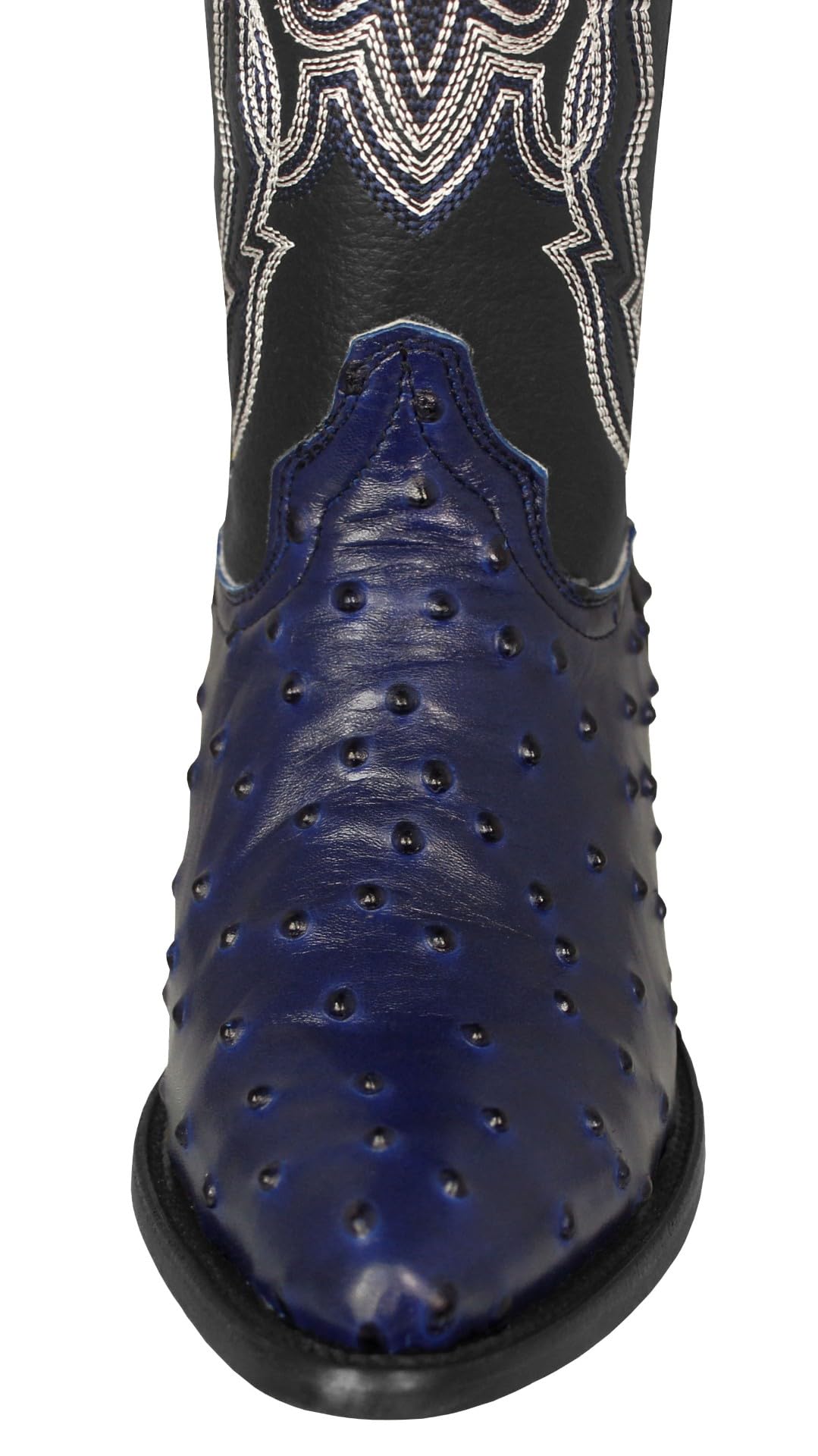 Blue Ostrich Quill Print Leather Western Cowboy Boots B151240